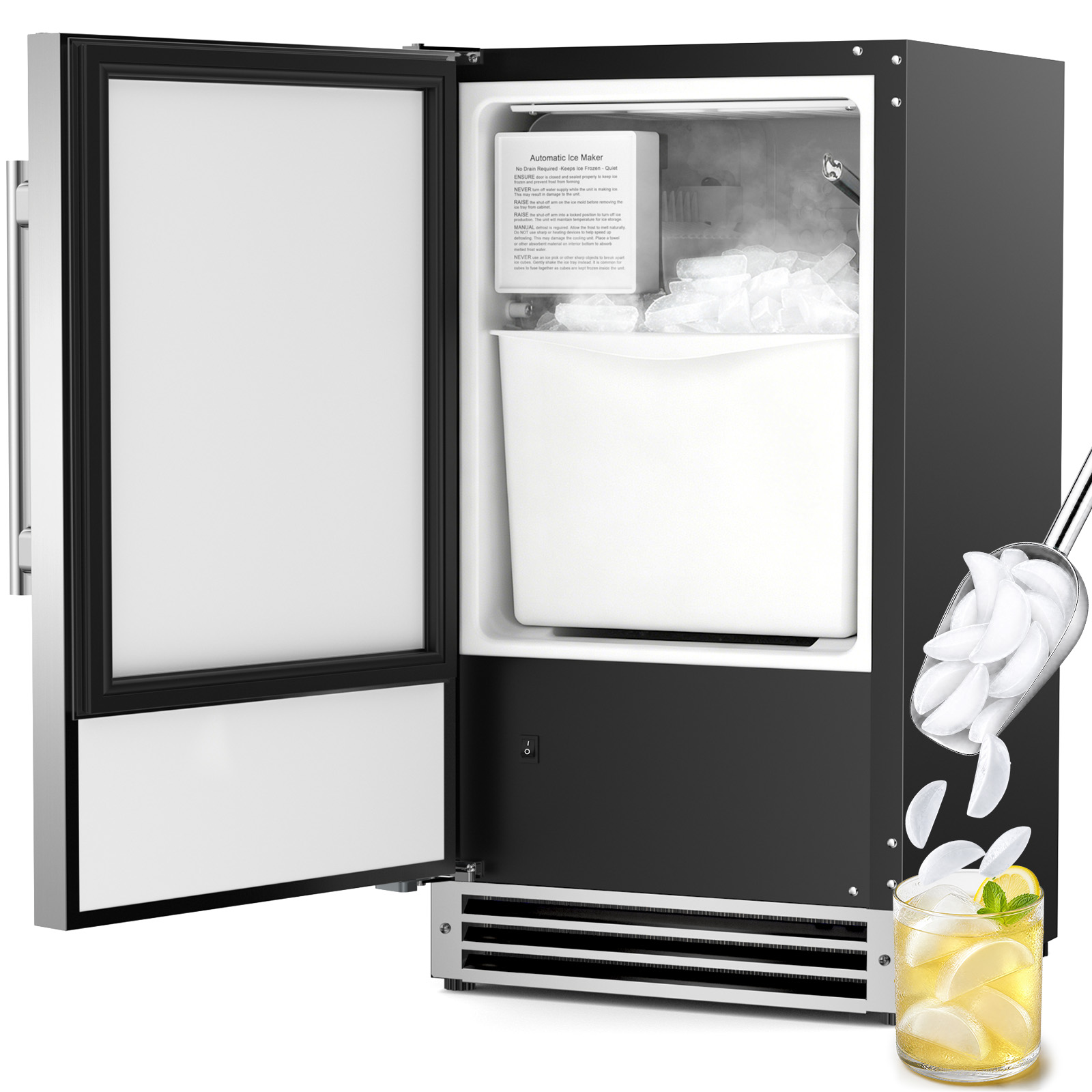Commercial Kitchen Bin - Máquina de Hielo Bajo Encimera, Máquina