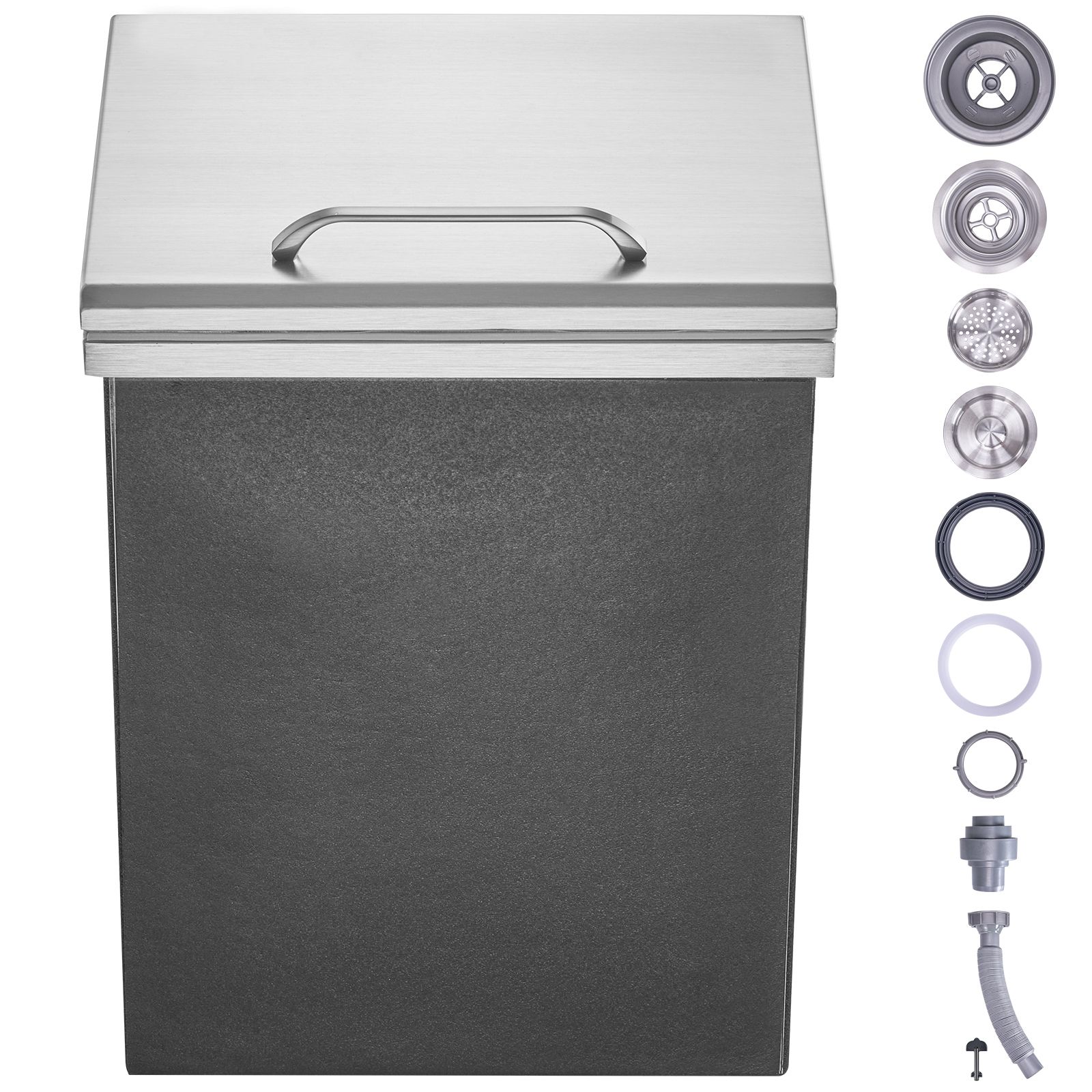 Commercial Kitchen Bin - Contenedor de hielo de acero inoxidable,